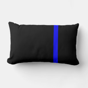 Die symbolische dünne blaue Linie vertikal schwarz Lendenkissen