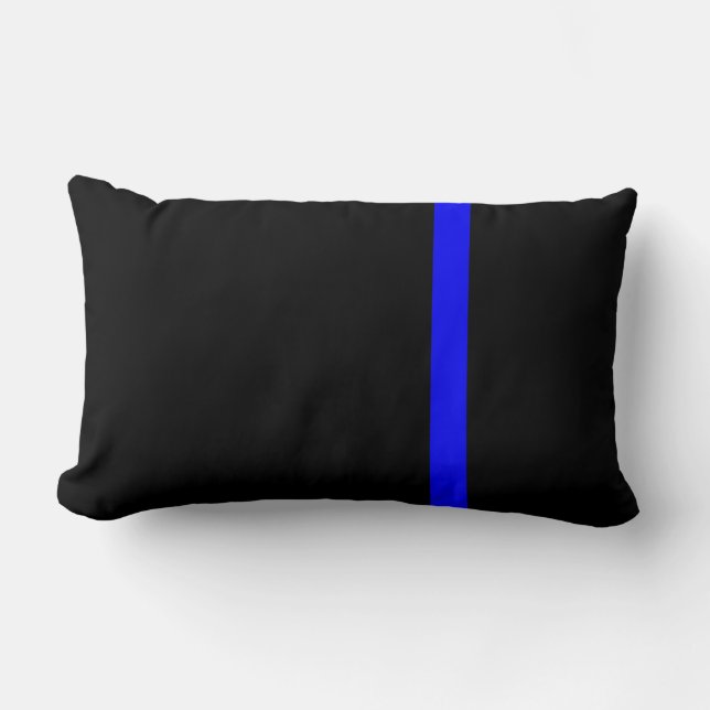 Die symbolische dünne blaue Linie vertikal schwarz Lendenkissen (Vorderseite)
