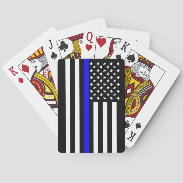 Die symbolische dünne Blue Line-amerikanische Spielkarten (Rückseite)