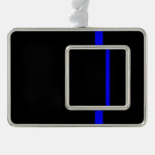 Die symbolische dünne Blue Line-Vertikale-Art Rahmen-Ornament Silber