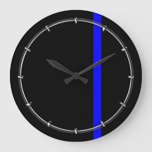 Die symbolische dünne Blue Line-Vertikale Große Wanduhr