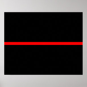 Die symbolische dünne rote Linie auf festem Poster