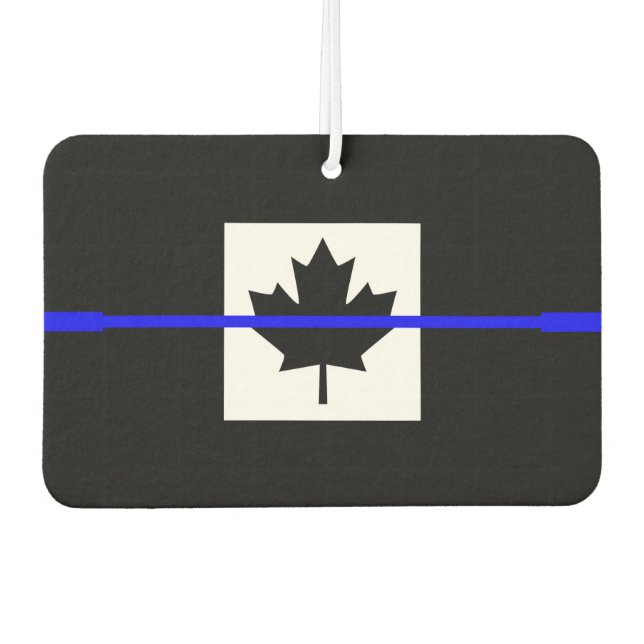 Die symbolische Thin Blue Line auf kanadischem Aho Autolufterfrischer (Vorderseite)