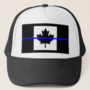 Die symbolische Thin Blue Line auf kanadischem Aho Truckerkappe