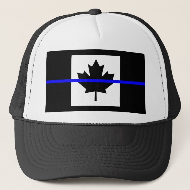 Die symbolische Thin Blue Line auf kanadischem Aho Truckerkappe (Vorderseite)