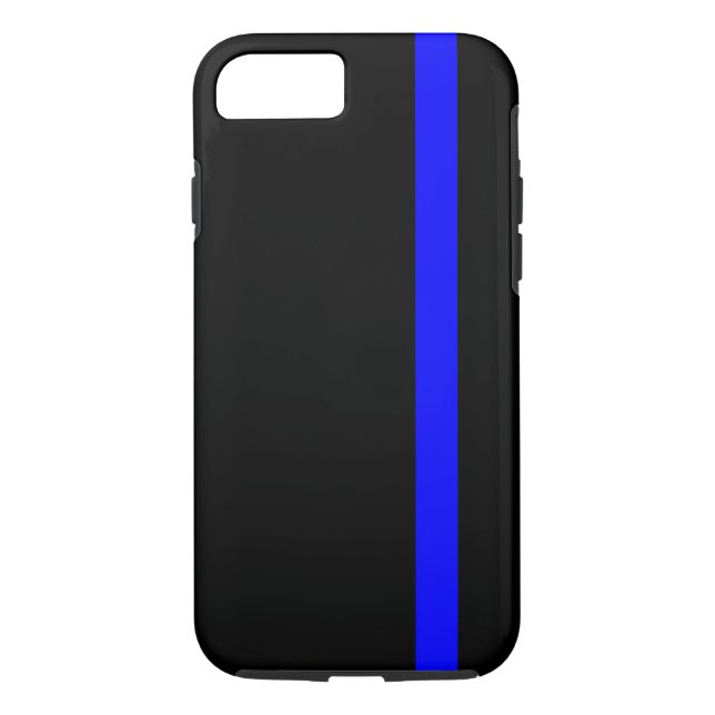 Die symbolische Thin Blue Line auf schwarz Case-Mate iPhone Hülle (Rückseite)