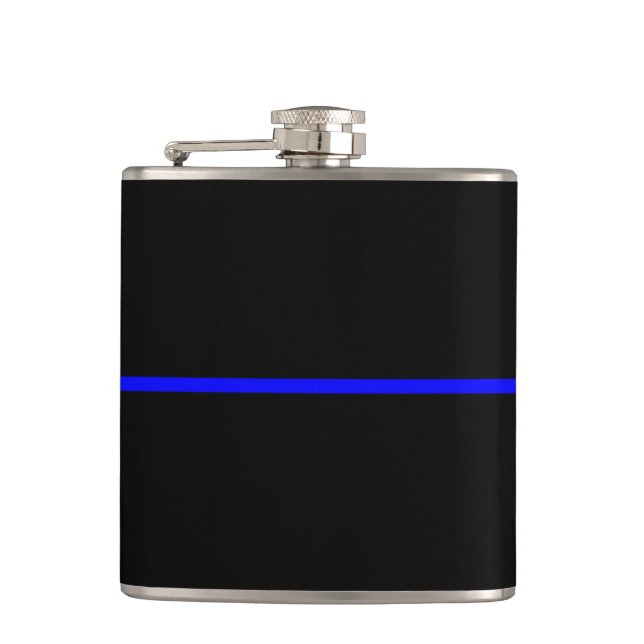 Die symbolische Thin Blue Line Grafik Flachmann (Vorderseite)