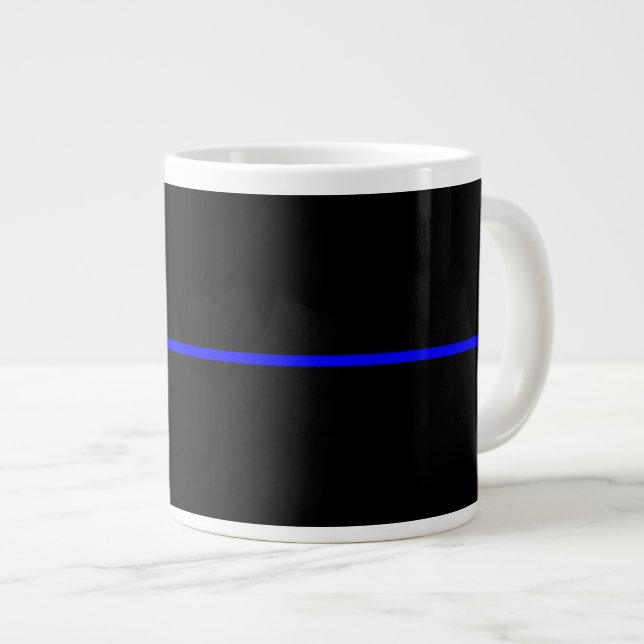 Die symbolische Thin Blue Line Grafik Jumbo-Tasse (Vorderseite Rechts)
