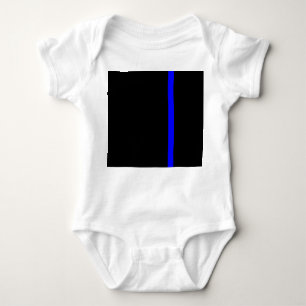 Die Symbolische Thin Blue Line im schwarzen Stil Baby Strampler