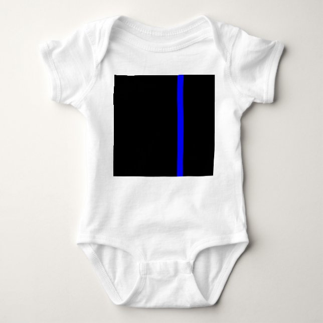Die Symbolische Thin Blue Line im schwarzen Stil Baby Strampler (Vorderseite)