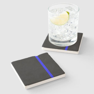 Die Symbolische Thin Blue Line im schwarzen Stil Steinuntersetzer