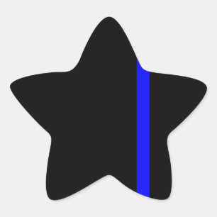 Die Symbolische Thin Blue Line im schwarzen Stil Stern-Aufkleber