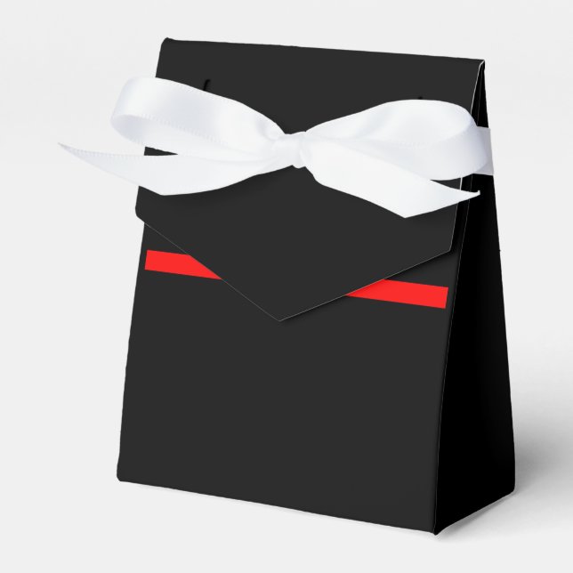 Die symbolische Thin Red Line-Grafik auf einer Geschenkschachtel (Vorderseite)