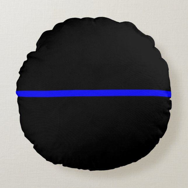 Die symbolträchtige, blauen Linien Rundes Kissen (Vorderseite)