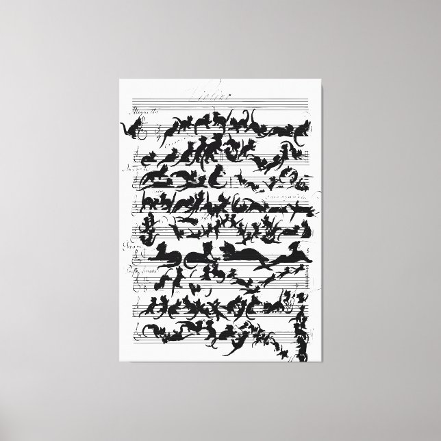 Die Symphonie des Cat Vector Leinwanddruck (Vorderseite)
