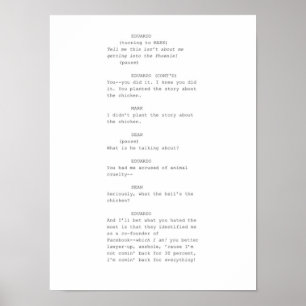Die Szene des Drehbuchs "Social Network" Poster