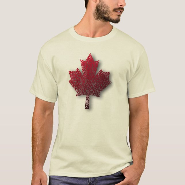 Die T der kanadischen Rotahorn-Blatt-Männer T-Shirt (Vorderseite)