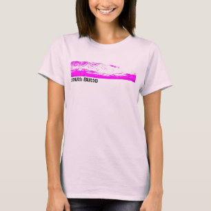 Die T der Südbutte-rosa und rosa Gebirgsfrauen T-Shirt