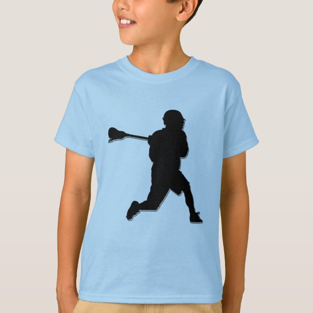Die T des Lacrosse-Spieler-Kindes T-Shirt (Vorderseite)