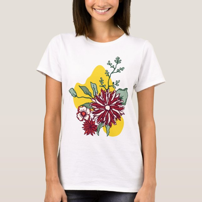 Die T - Shirt von Frauen mit Blumenbezug heute (Vorderseite)
