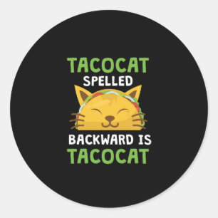 Die Taco-Katze, die rückwärts buchstabiert wird, Runder Aufkleber