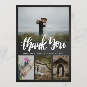 Die Tafel, die vier Fotos Wedding ist, danken Dankeskarte