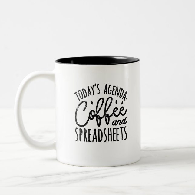 Die Tagesordnung Zweifarbige Tasse (Links)