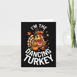 Die tanzende Truthahn-Familie zum Thanksgiving-Pas Karte