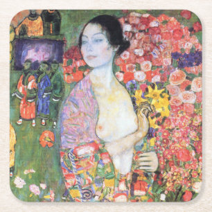 Die Tänzerin, Gustav Klimt Rechteckiger Pappuntersetzer
