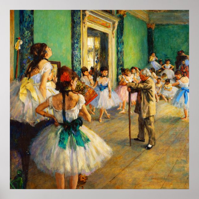 Die Tanzklasse von Edgar Degas Poster (Vorne)