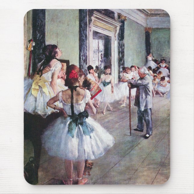 Die Tanzklasse von Edgar Degas, Vintage Ballettkun Mousepad (Vorne)
