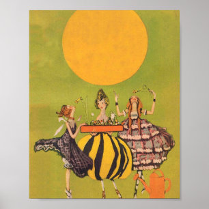 Die Tanzmädchen mit Blume - Vintage Kunst Poster