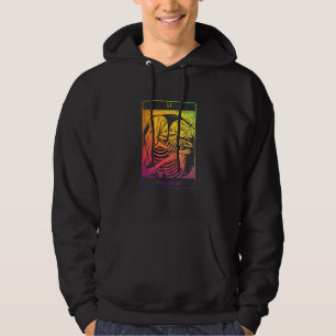 Die Tarot Card Rainbow Occult Goth Lesbian Skeleto Hoodie