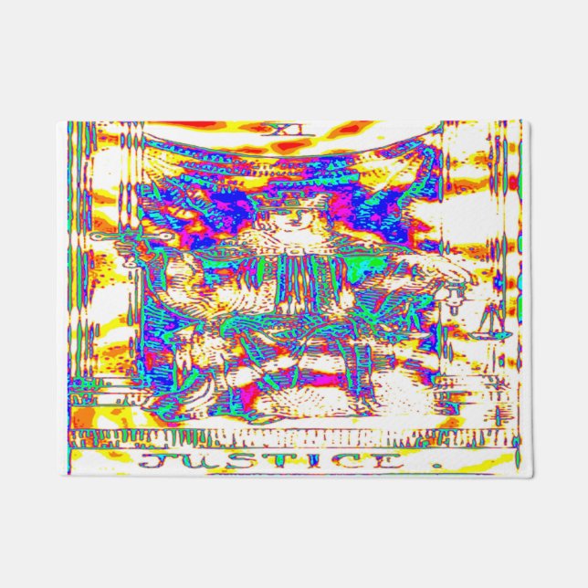 Die Tarot-Karte der Justiz Fußmatte (Vorderseite)