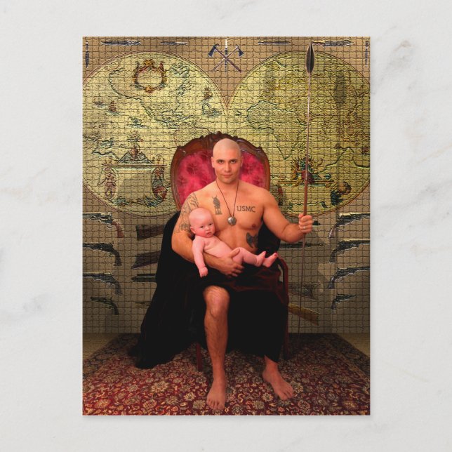 Die Tarot-Karte des Kaisers Postkarte (Vorderseite)