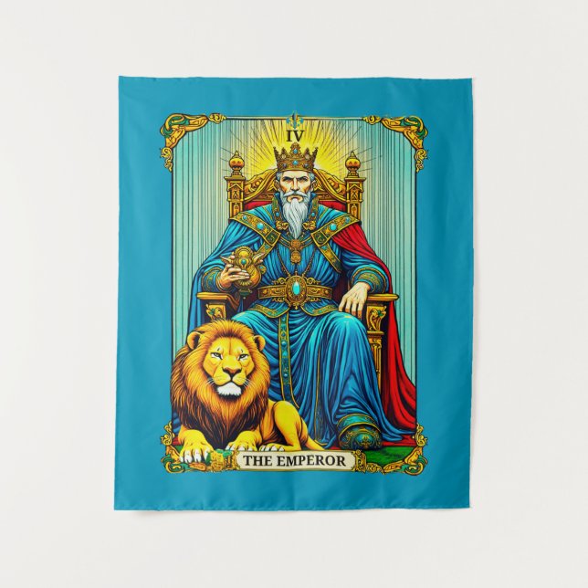 Die Tarot-Karte des Kaisers Wandteppich (Vorderseite)