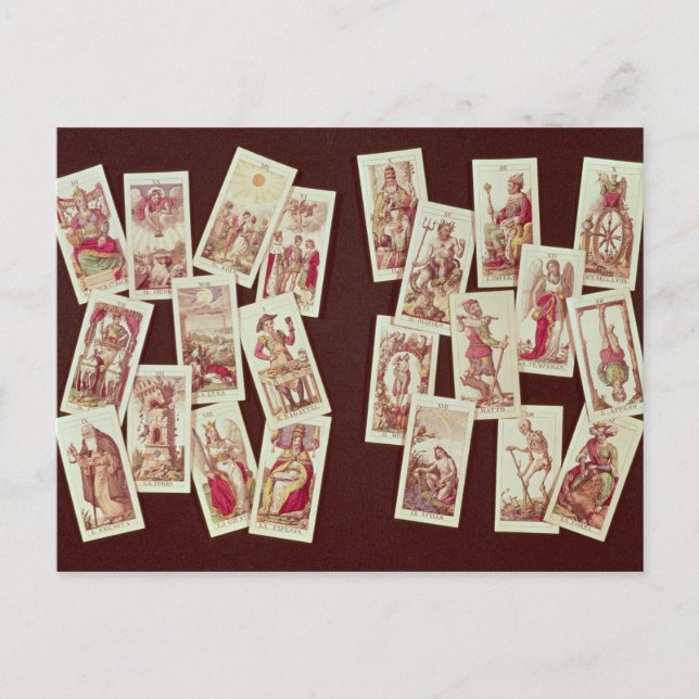 Die Tarot-Karten des großen Arkanas Postkarte (Vorderseite)