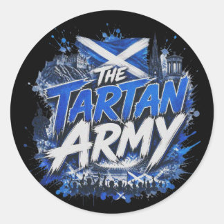 Die Tartan Army - Spitzname der schottischen Natio Runder Aufkleber