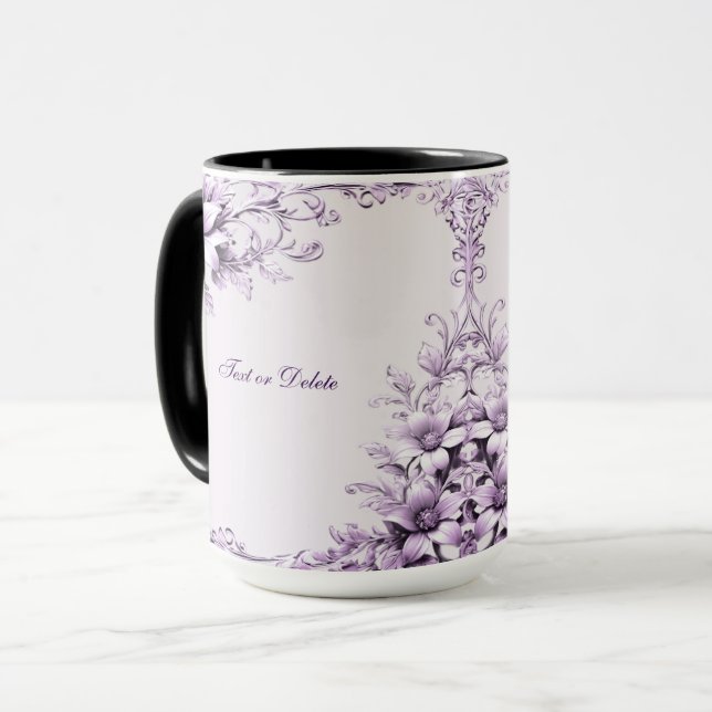 Die Tasse der Purple Flowers (Vorderseite Links)