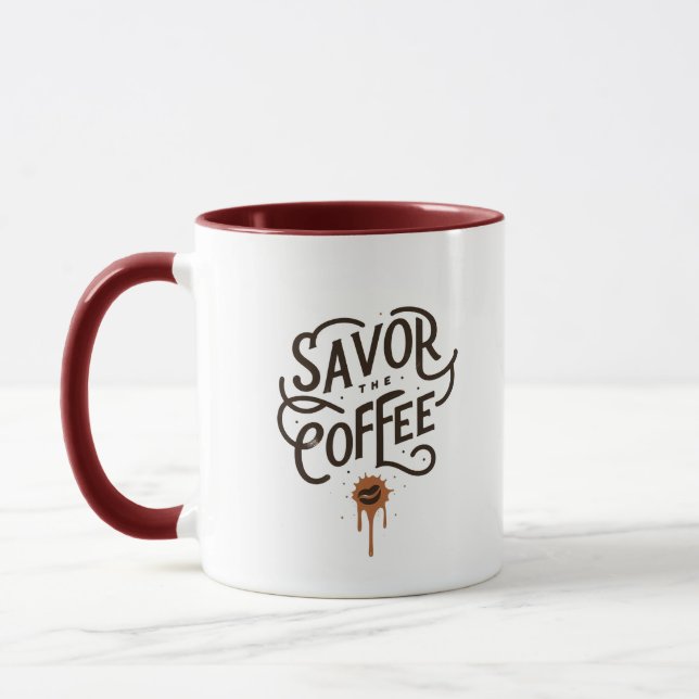 Die Tasse des Kaffees steuern und sparen (Links)