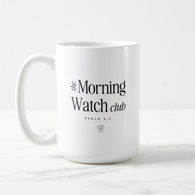 Die Tasse des Morning Watch Club (Links)