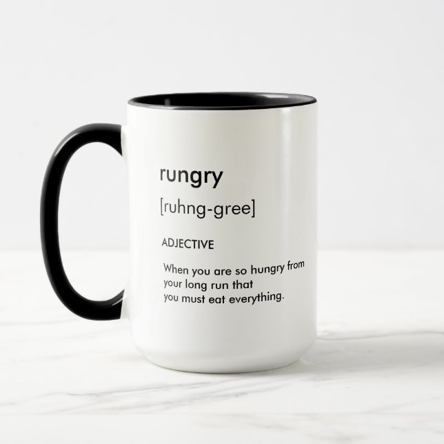 Die Tasse des Rungry Definitions-Läufers (Links)