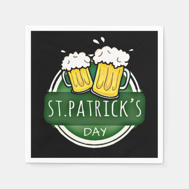 Die Tasse des St. Patrick's Day Biers Serviette (Vorderseite)