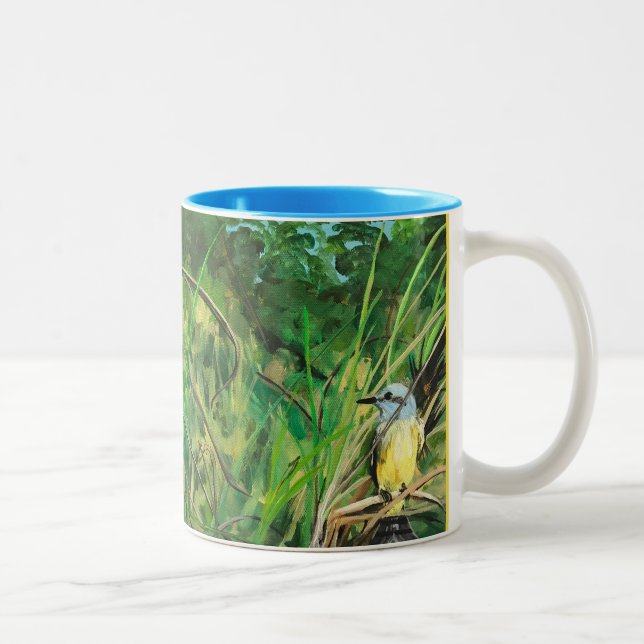 Die Tasse mit zwei Tönen "atmen und geben " frei (Rechts)