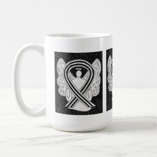 Die Tasse "White and Black Awareness Ribbon Angel"