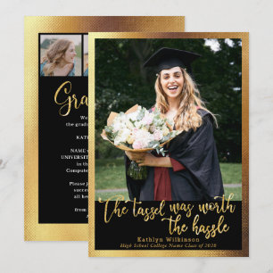 Die Tassel war Worth the Hassle Gold 4 Foto Grad Ankündigung
