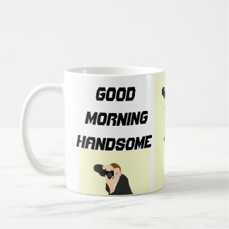 Die Tassen der lustigen Männer, guter Morgen der