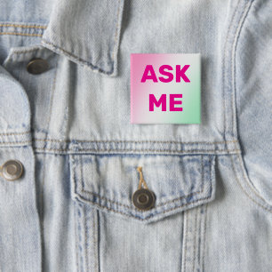 Die Tasten "FRAG ME" für Freiwillige sind modern u Button