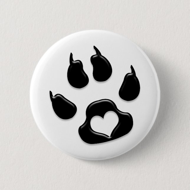 Die Tatzen-Druck-Schwarzes der Katze Button (Vorderseite)