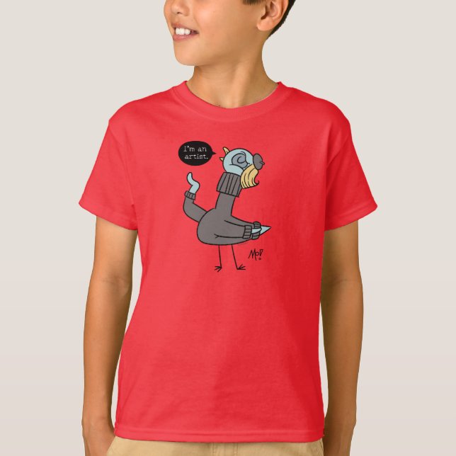 Die Taube, die ich bin ein Künstler Kinder Roter T T-Shirt (Vorderseite)
